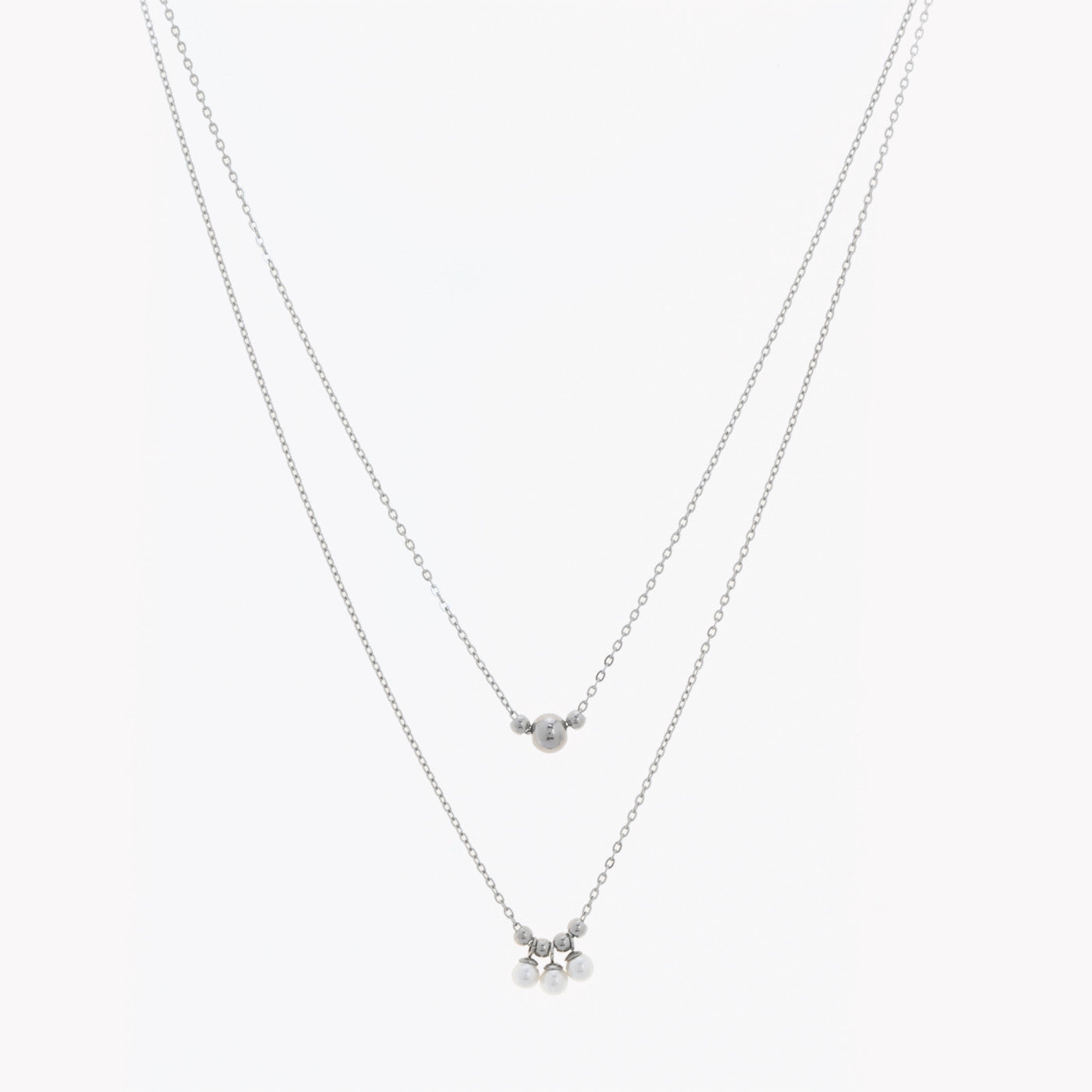 Colar duplo 3 pérolas