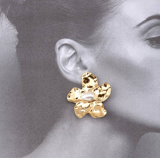 Brincos Flor pérola