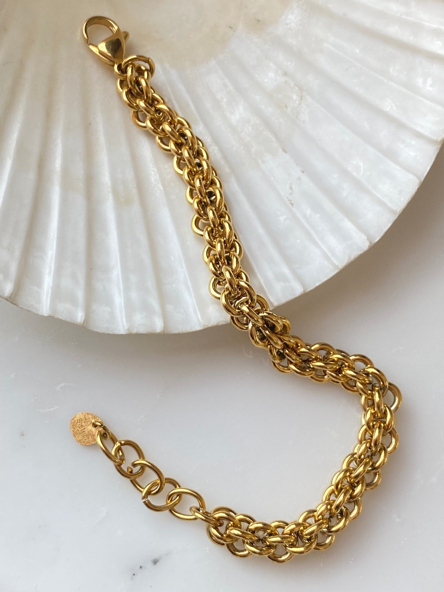 Pulseira malha círculos