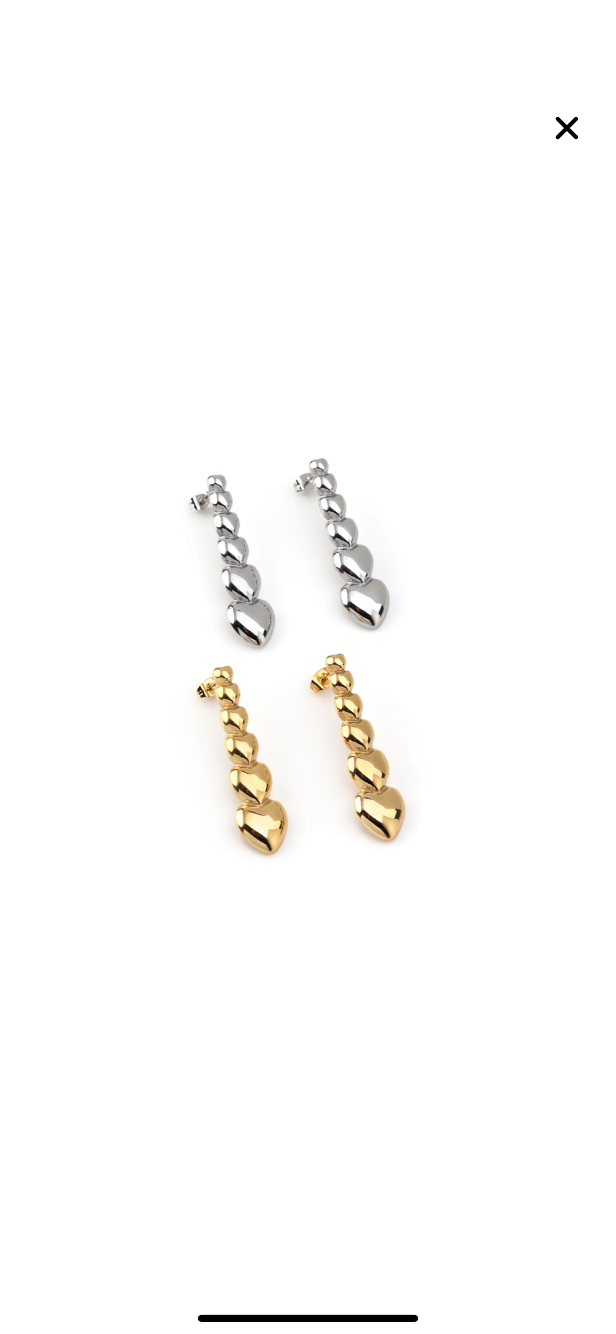 Brincos longos coração