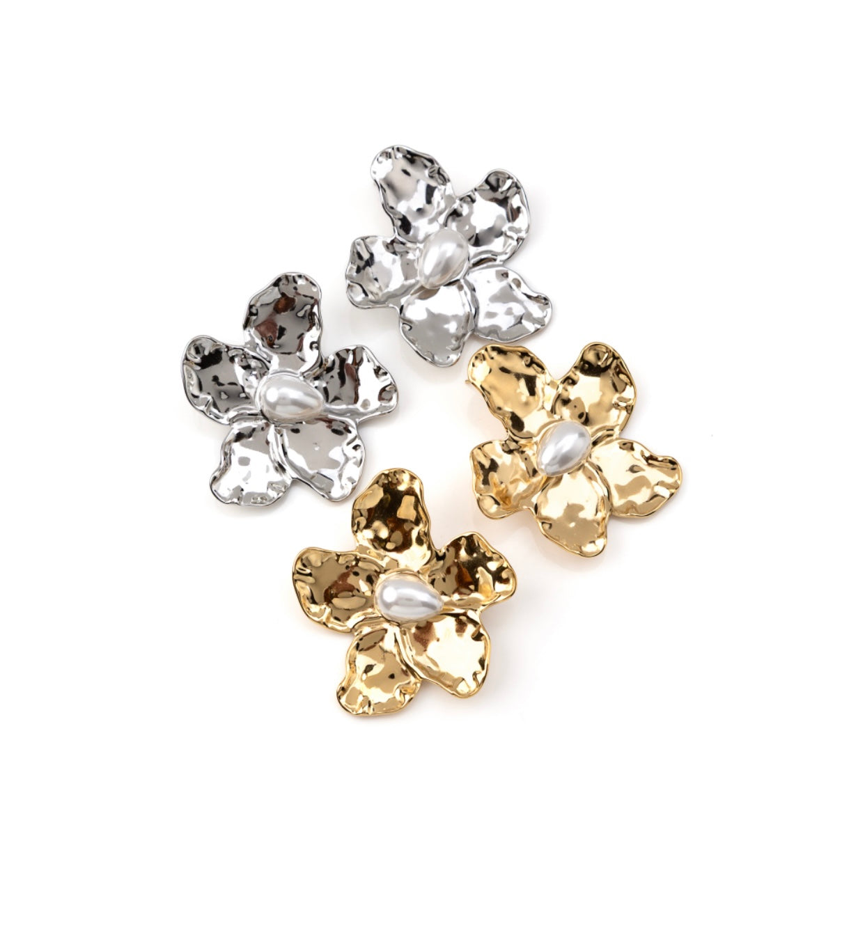 Brincos Flor pérola