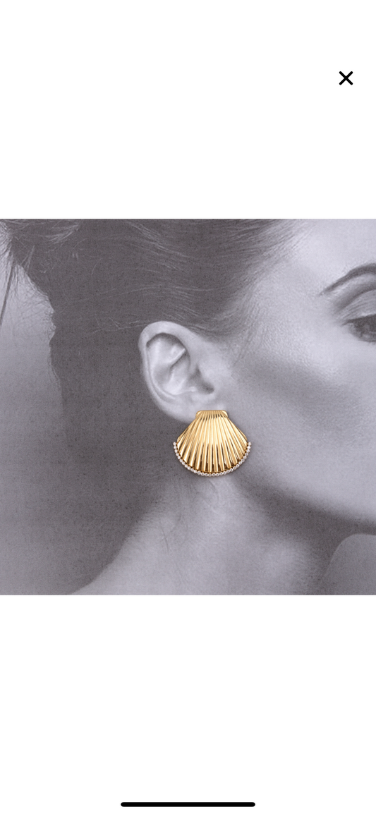 Brincos concha zirconias