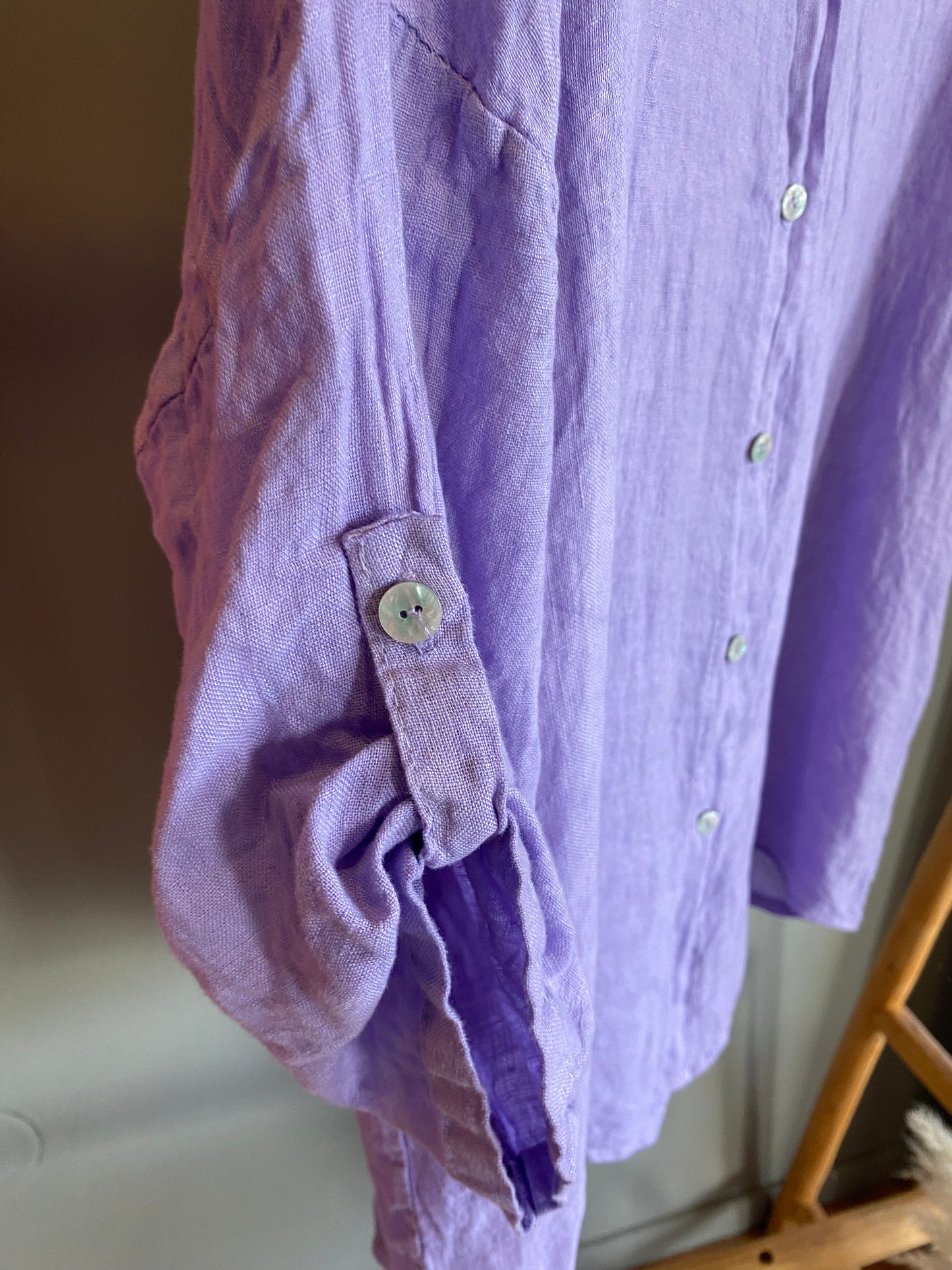 Camisa Linho Lavanda