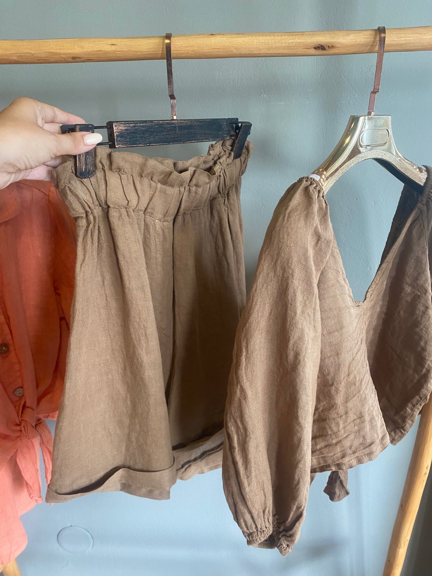 Conjunto Linho Castanho