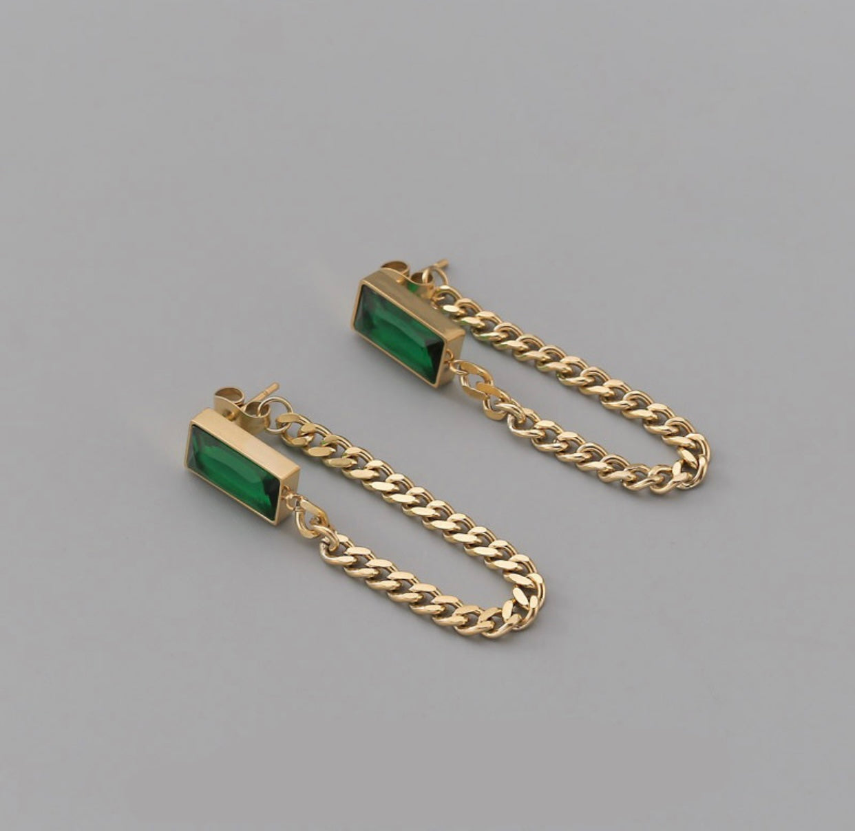 Brincos corrente Esmeralda