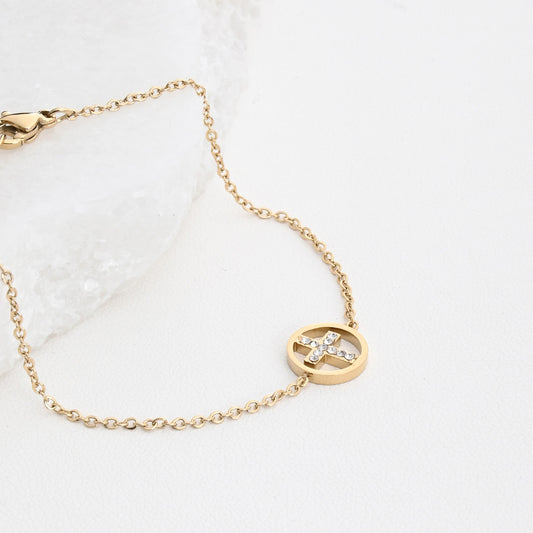 Pulseira medalha recortada  Cruz