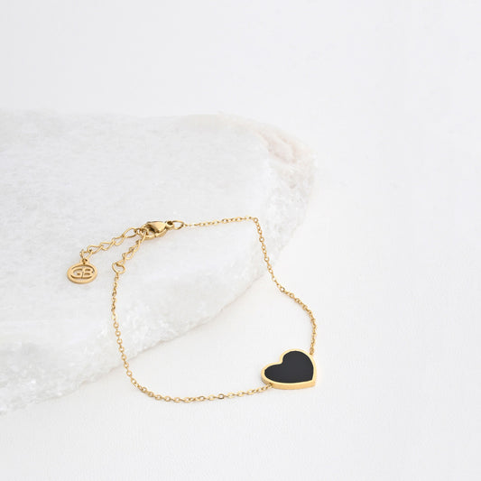 Pulseira coração  preto