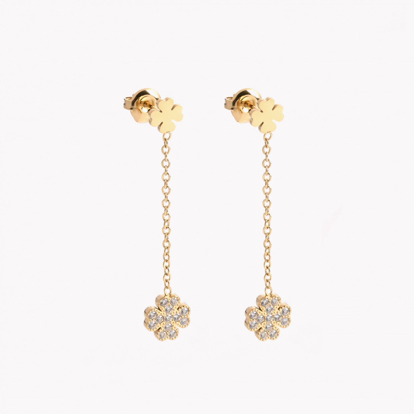 Brincos longos trevo