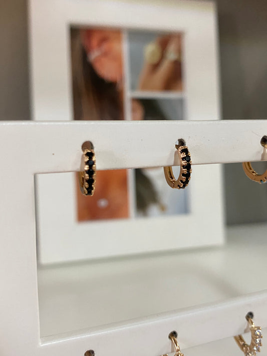 Míni argolas zirconias pretas