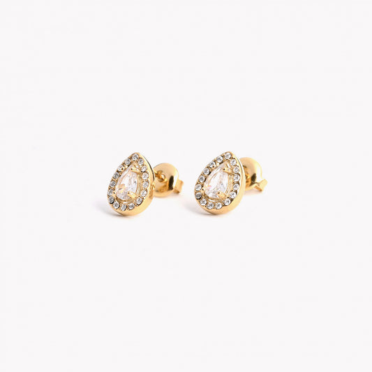 Brincos oval zirconias