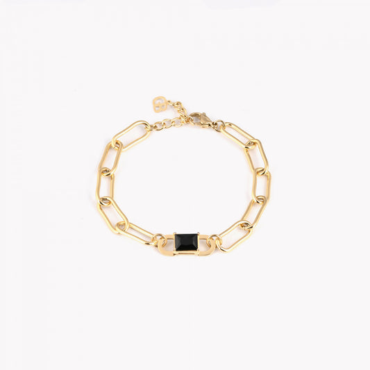 Pulseira Elos pedra preta