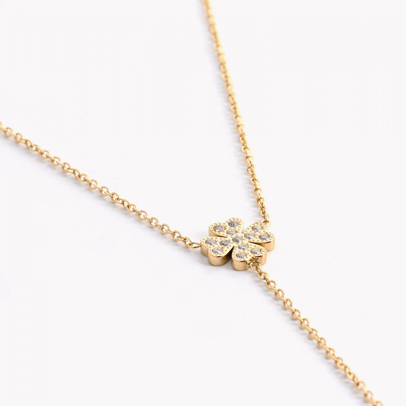 Colar Trevo Zirconias