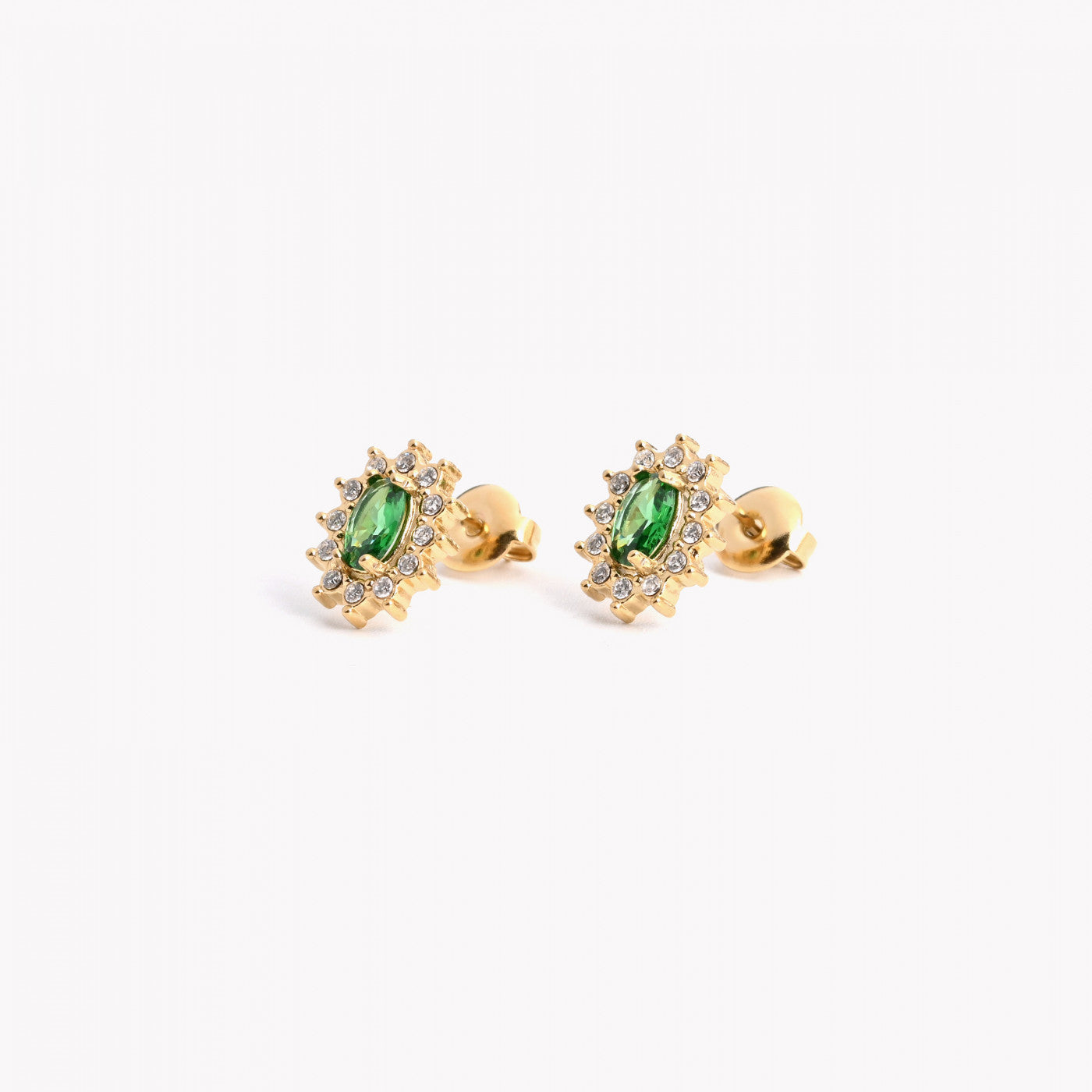 Brincos sol zirconia verde
