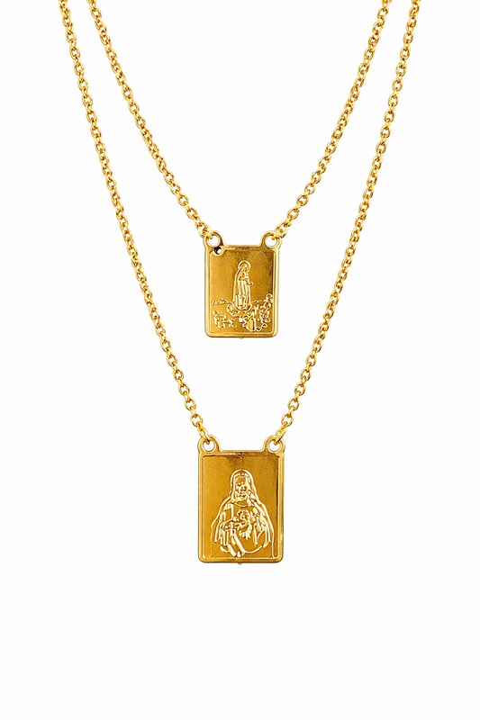 Escapulário Nossa Senhora de Fátima e Jesus Cristo