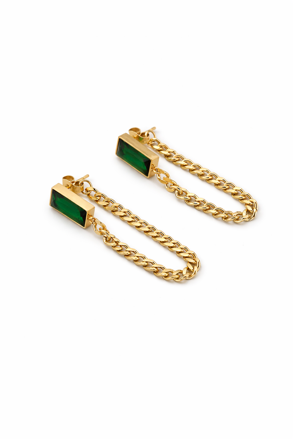 Brincos corrente Esmeralda